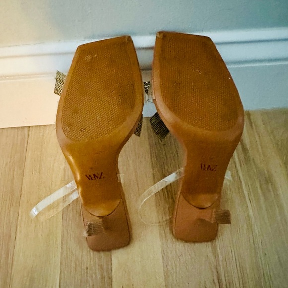 NWOT Zara Vinyl Slingback with Rhinestone Bows - Picture 3 of 6